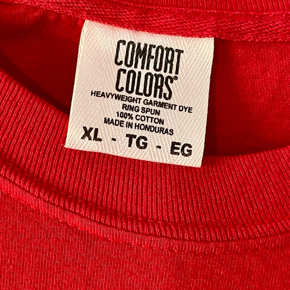 Comfort Colors Red Tee with Blue Bow and MAMA Design - Picture 2 of 2